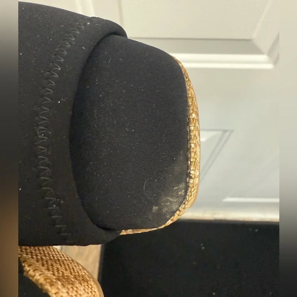 Lafayette 148 Neoprene And Raffia Platform Sandal Size 38.5 Summer Contemporary